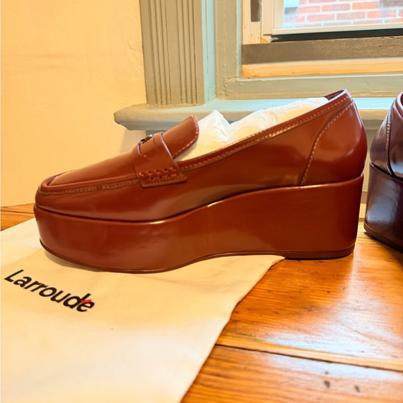 NWT Larroude burgundy Platform Loafers - Picture 5 of 12